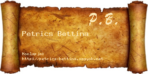 Petrics Bettina névjegykártya